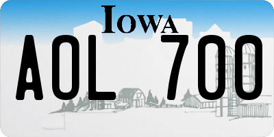 IA license plate AOL700