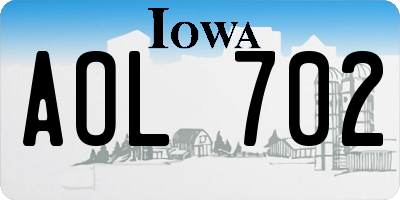 IA license plate AOL702