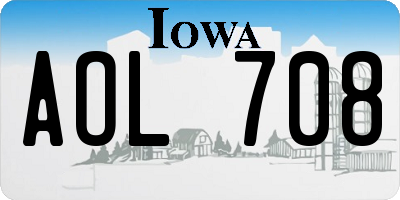 IA license plate AOL708