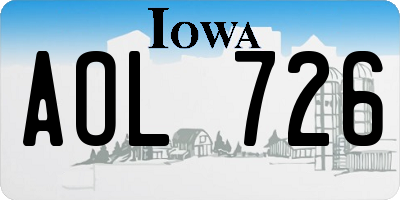 IA license plate AOL726