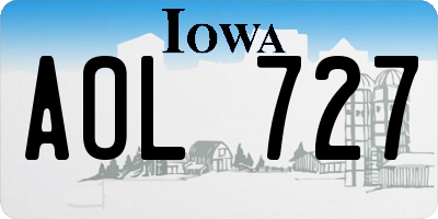 IA license plate AOL727