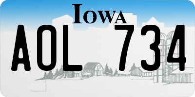 IA license plate AOL734