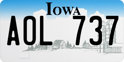 IA license plate AOL737