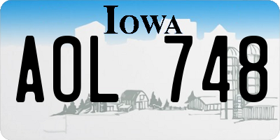 IA license plate AOL748