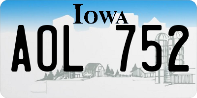 IA license plate AOL752