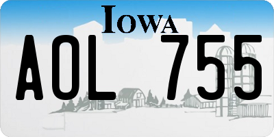 IA license plate AOL755
