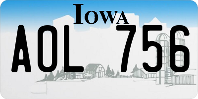 IA license plate AOL756