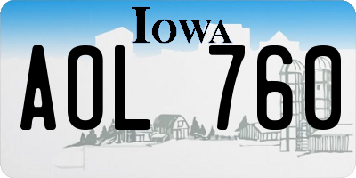 IA license plate AOL760