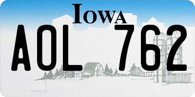 IA license plate AOL762