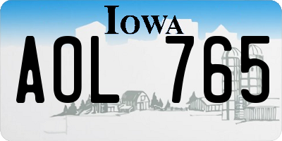 IA license plate AOL765