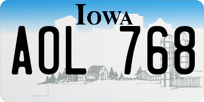 IA license plate AOL768