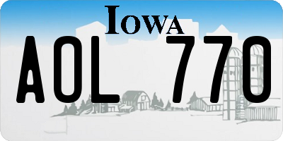 IA license plate AOL770