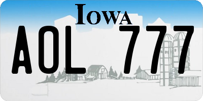 IA license plate AOL777
