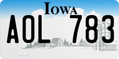 IA license plate AOL783