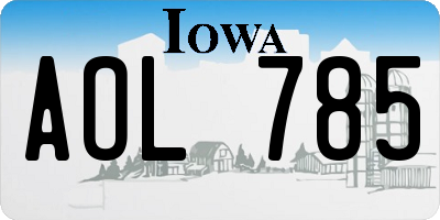 IA license plate AOL785