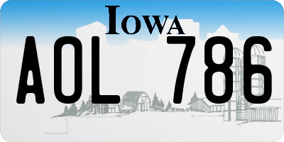 IA license plate AOL786