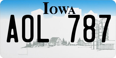 IA license plate AOL787