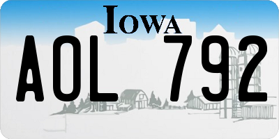 IA license plate AOL792