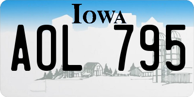 IA license plate AOL795