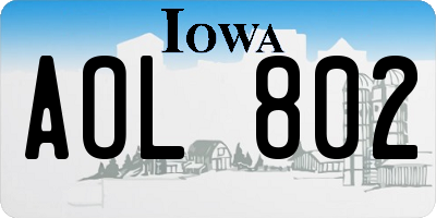 IA license plate AOL802