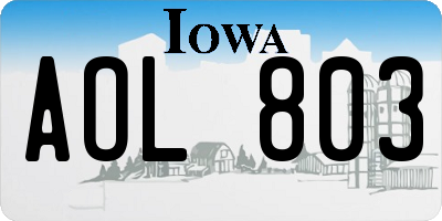 IA license plate AOL803