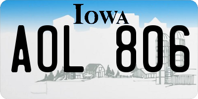 IA license plate AOL806