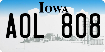 IA license plate AOL808