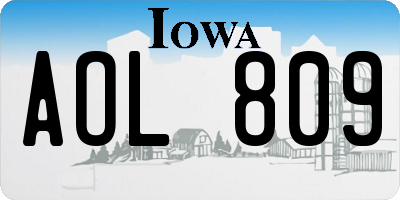 IA license plate AOL809