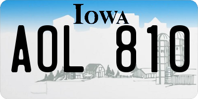 IA license plate AOL810