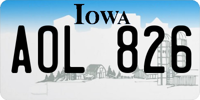IA license plate AOL826