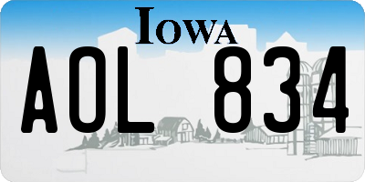 IA license plate AOL834