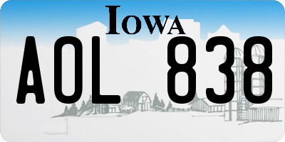 IA license plate AOL838