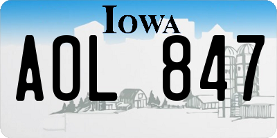 IA license plate AOL847