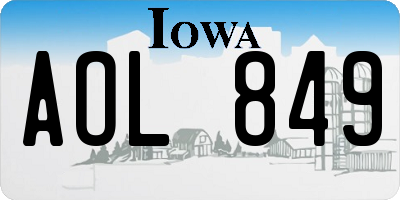 IA license plate AOL849