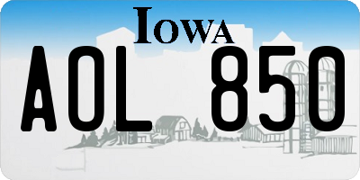 IA license plate AOL850
