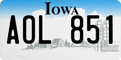 IA license plate AOL851