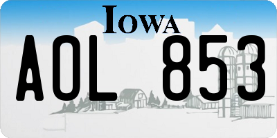 IA license plate AOL853