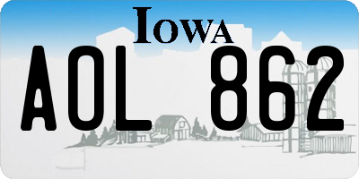 IA license plate AOL862