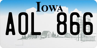 IA license plate AOL866