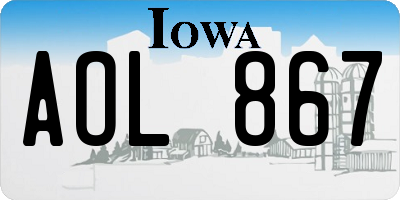 IA license plate AOL867