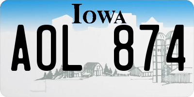IA license plate AOL874