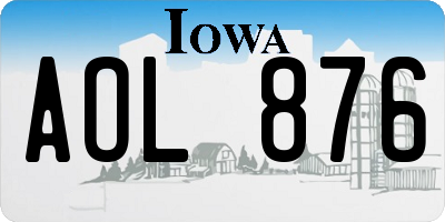 IA license plate AOL876