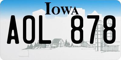IA license plate AOL878