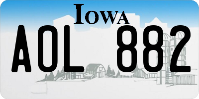 IA license plate AOL882