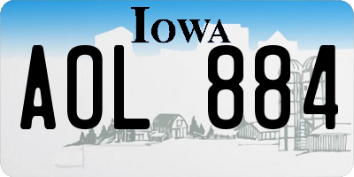 IA license plate AOL884