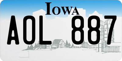 IA license plate AOL887