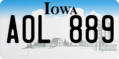 IA license plate AOL889