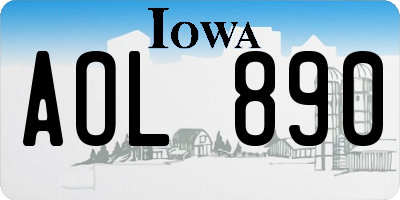 IA license plate AOL890