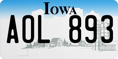IA license plate AOL893