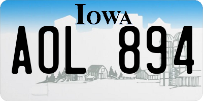 IA license plate AOL894